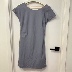 Theory Striped Cotton/Poly cut out back dress